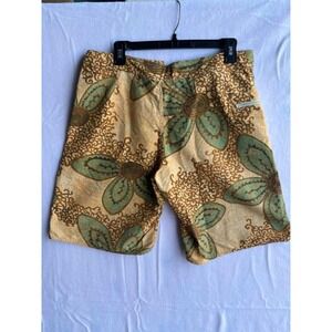 Patagonia Mens Board Shorts Floral Print Tan/Teal Swim Trunks Size 34